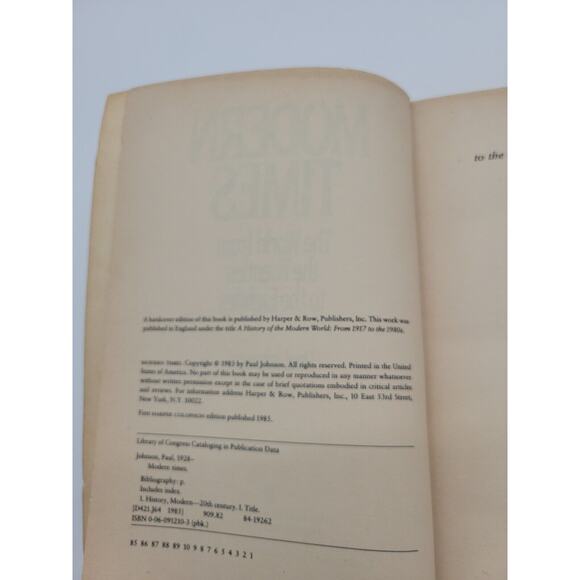 Modern Times: The World from the Twenties to the Eighties; Johnson, Paul 1985 - Picture 5 of 10